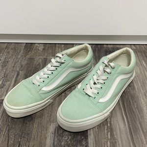 Size Women's 10, mint green old school Vans.